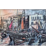 George Hann - Harbour Scene George Hann - Harbour Scene