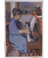 Dick Lee - Gillian Practising at the Piano