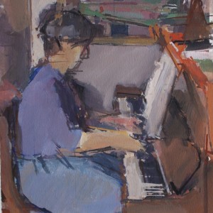 Dick Lee - Gillian Practising at the Piano