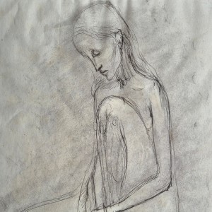 Georg Ehrlich - Seated Girl Drawing for Sculpture
