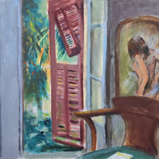 Guy Roddon - Red Shutter and Hat Stand