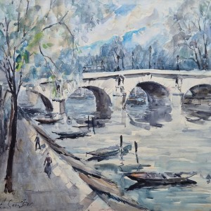 Pierre Eugene Cambier - View along River Seine